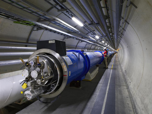 Dipolmagnet am LHC Beschleuniger