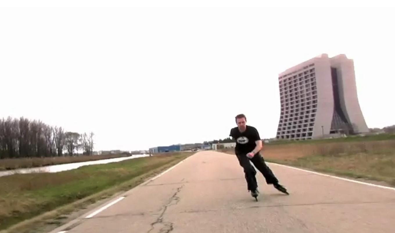 Ben Kilminster, rollerblading over high-energy protons at the Tevatron. 