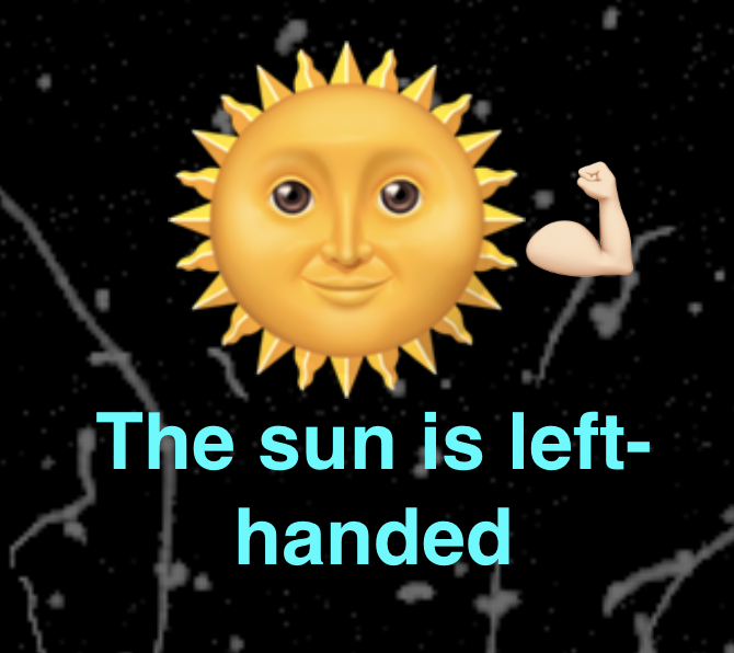 The sun is left-handed,